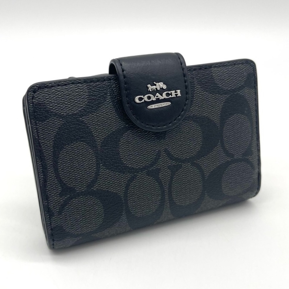 Coach Medium Corner Zip Wallet in Signature Canvas